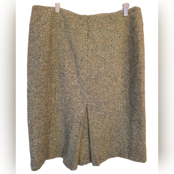 Ann Taylor Loft Green Tweed Multi Skirt 16 - Picture 2 of 3